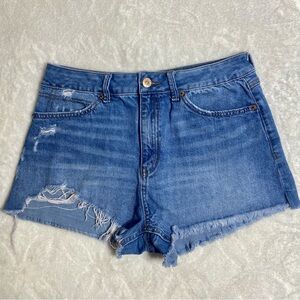 REWASH Blue Jean Shorts Mid-Rise Distressed Cut-Off Style Women’s Size 9